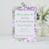 Pansy-Tee-Einladung Einladung (Stehend Vorderseite)