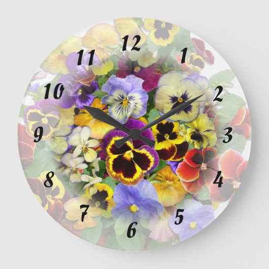 Pansy Time  ~ Clock Große Wanduhr (Vorderseite)