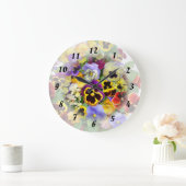 Pansy Time  ~ Clock Große Wanduhr (Zuhause)