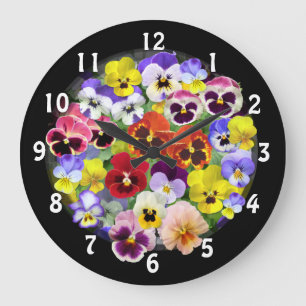 Pansy Time Große Wanduhr