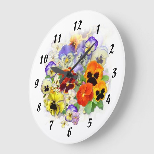 Pansy Time Große Wanduhr (Winkel)