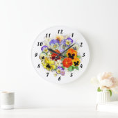 Pansy Time Große Wanduhr (Zuhause)