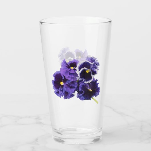 Pansy-Trinkglas mit Namen Glas (Rückseite)