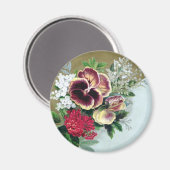 Pansy Tussie-Mussie Magnet (Vorderseite/Rückseite)