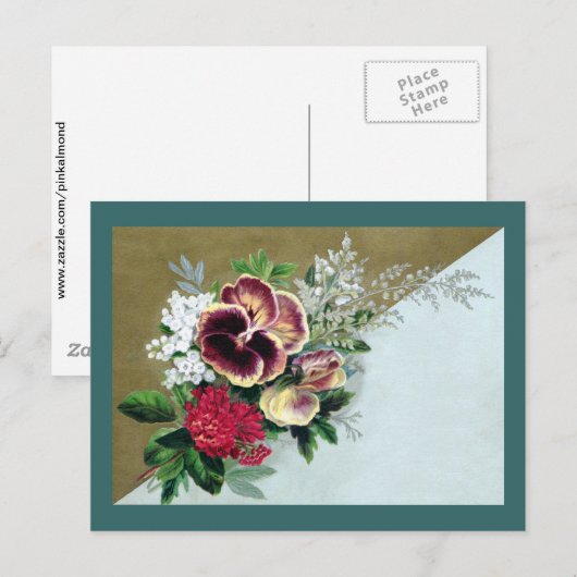 Pansy Tussie-Mussie Postkarte (Vorne/Hinten)