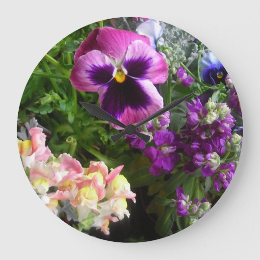Pansy und Freund-Wanduhr Große Wanduhr (Vorderseite)