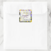 Pansy und Violets benutzerdefinierte Seifen- oder Quadratischer Aufkleber (Tasche)