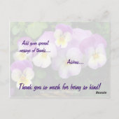 Pansy ~ Vielen Dank ~ Postcard Postkarte (Rückseite)