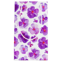 Pansy viola lila weiße Aquarelltasche