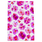 Pansy viola rosa Aquarelltasche Mittlere Geschenktüte (Vorderseite)