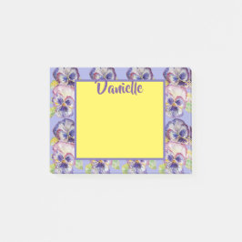 Pansy Watercolor Art Womans Name Post It Notes Post-it Klebezettel