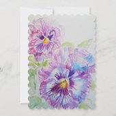 Pansy Watercolor Blume Blumenzwiebeln Einladung (Rückseite)