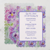 Pansy Watercolor Blume Blumenzwiebeln Einladung (Vorne/Hinten)