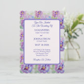 Pansy Watercolor Blume Blumenzwiebeln Einladung (Stehend Vorderseite)