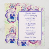 Pansy Watercolor Blume Blumenzwiebeln Einladung (Vorne/Hinten)