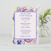 Pansy Watercolor Blume Blumenzwiebeln Einladung (Stehend Vorderseite)