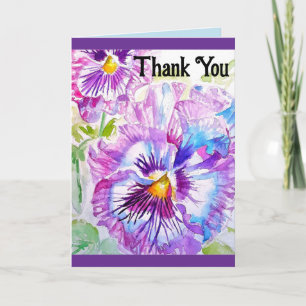 Pansy Watercolor Blume Floral Danke Karte