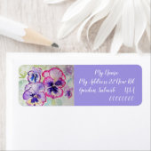 Pansy Watercolor Blume Rücksendeadressen-Aufkleber (Insitu)