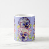 Pansy Watercolor Blumenmuster Lilac Lila Tasse (Mittel)
