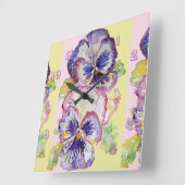 Pansy Watercolor Floral Blume Kinder Uhr Zimmeruhr (Winkel)