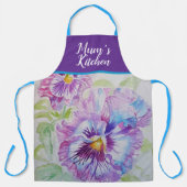 Pansy Watercolor Lila Blume Schürze (Vorderseite)