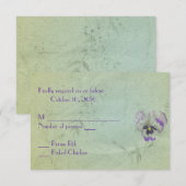 Pansy Wedding RSVP Karte (Vorne/Hinten)