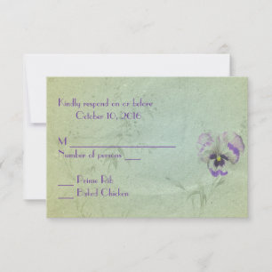 Pansy Wedding RSVP Karte