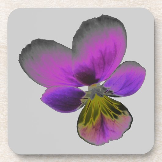 Pansy Wild Dark Lila Cork Untersetzer (Vorderseite)