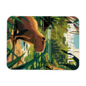 Pantanal Brazil Capybara Art Vintag Magnet (Horizontal)