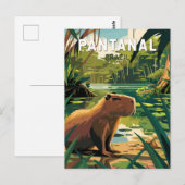Pantanal Brazil Capybara Art Vintag Postkarte (Vorne/Hinten)
