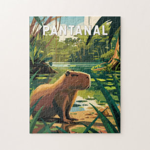 Pantanal Brazil Capybara Art Vintag Puzzle