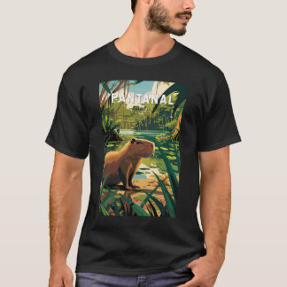 Pantanal Brazil Capybara Art Vintag T-Shirt