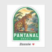 Pantanal Brazil Jaguar Travel Art Vintag Aufkleber (Blatt)