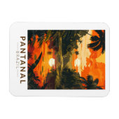 Pantanal Brazil Sunset Travel Art Vintag Magnet (Horizontal)