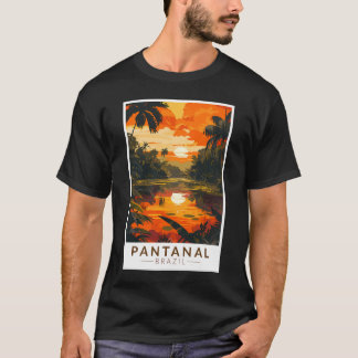 Pantanal Brazil Sunset Travel Art Vintag T-Shirt
