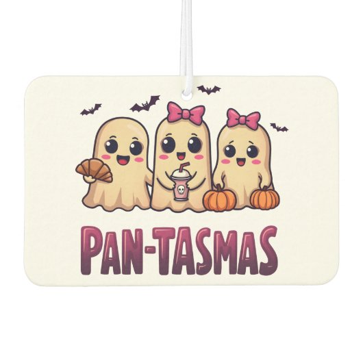 Pantasmas Funny Ghost Groovy Retro Halloween Autolufterfrischer (Vorderseite)