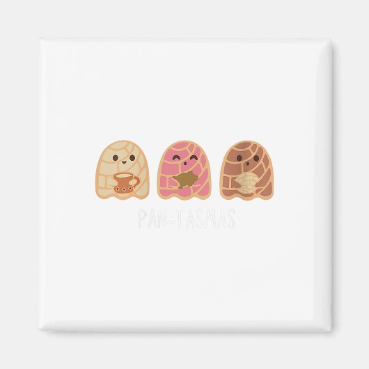 Pantasmas Ghost Funny Spooky Conchas Mexican Ghost Magnet (Vorne)