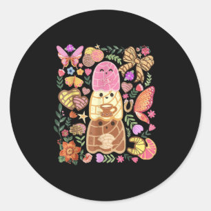 Pantasmas Ghost Pan Dulce Halloween Mexican Concha Runder Aufkleber