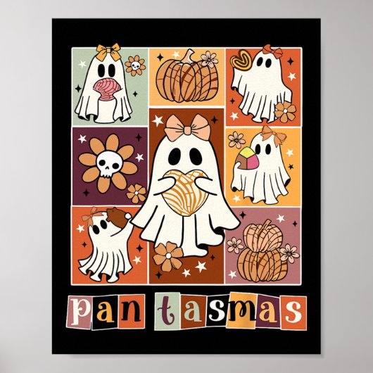 Pantasmas Ghost Spooky Conchas Funny Halloween Mex Poster (Vorne)