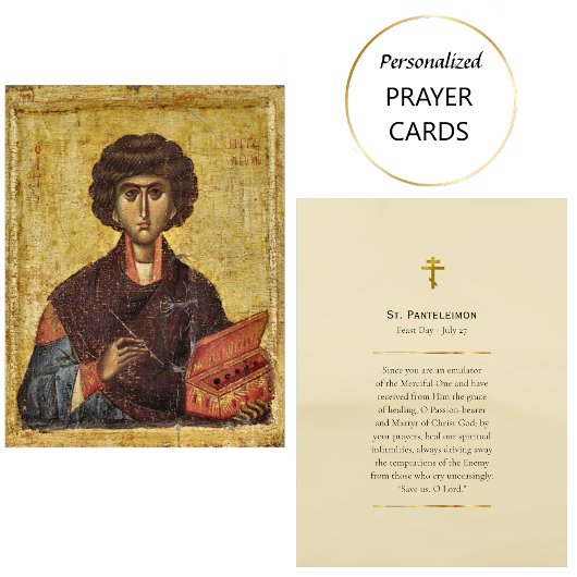 Panteleimon Orthodoxe Christliche Gebetskarte Platzkarte