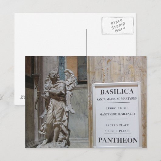 Pantheon Eingang Postkarte (Vorne/Hinten)