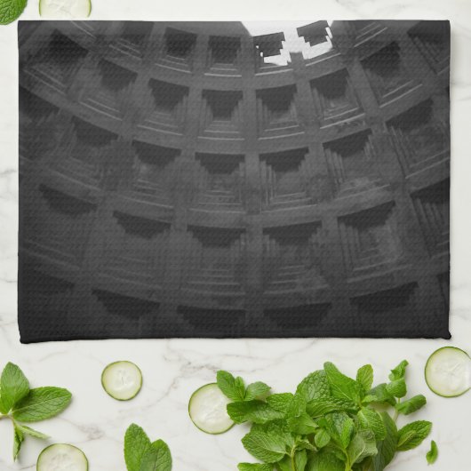 Pantheon Light Skull Rom Italien Schwarz-Weiß Geschirrtuch (Gefaltet)