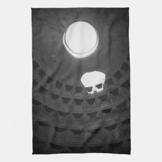 Pantheon Light Skull Rom Italien Schwarz-Weiß Geschirrtuch (Vertikal)