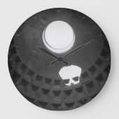 Pantheon Light Skull Rom Italien Schwarz-Weiß Große Wanduhr (Vorderseite)