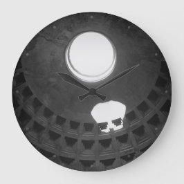 Pantheon Light Skull Rom Italien Schwarz-Weiß Große Wanduhr