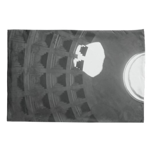 Pantheon Light Skull Rom Italien Schwarz-Weiß Kissenbezug (Rückseite-Links)