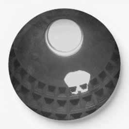 Pantheon Light Skull Rom Italien Schwarz-Weiß Pappteller