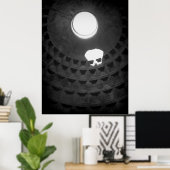 Pantheon Light Skull Rom Italien Schwarz-Weiß Poster (Heimbüro)