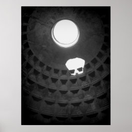 Pantheon Light Skull Rom Italien Schwarz-Weiß Poster