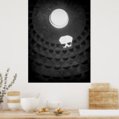 Pantheon Light Skull Rom Italien Schwarz-Weiß Poster (Küche)